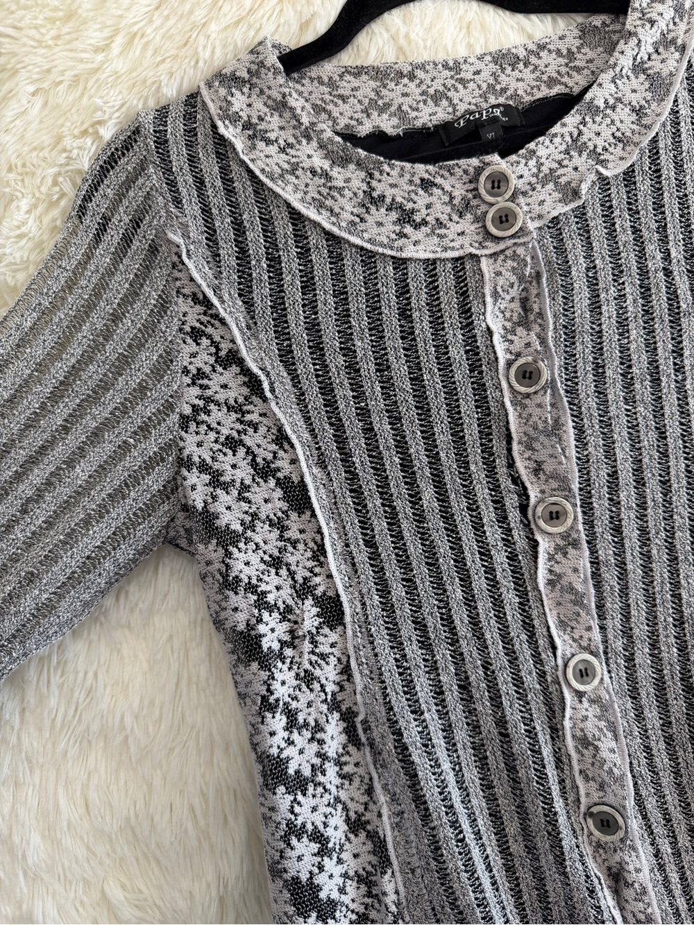 Papa Womens Whimsigoth Button Cardigan XL Grey Fairy Grunge Mixed Media READ - Picture 5 of 9